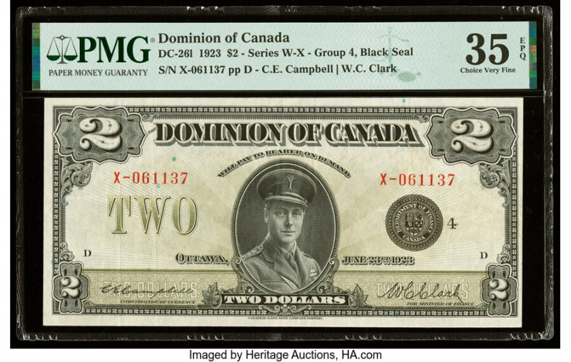 Canada Dominion of Canada $2 23.6.1923 DC-26l PMG Choice Very Fine 35 EPQ. 

HID...