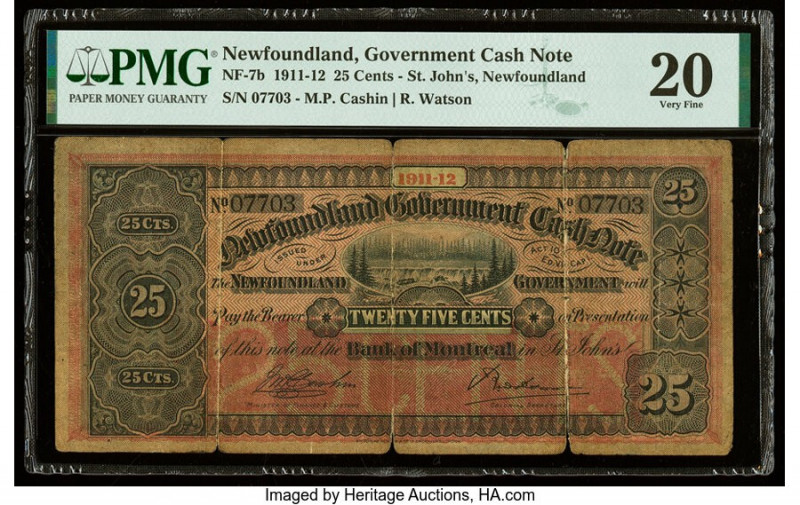 Canada Newfoundland Government Cash Note 25 Cents 1911-12 Pick Newfoundland NF-7...