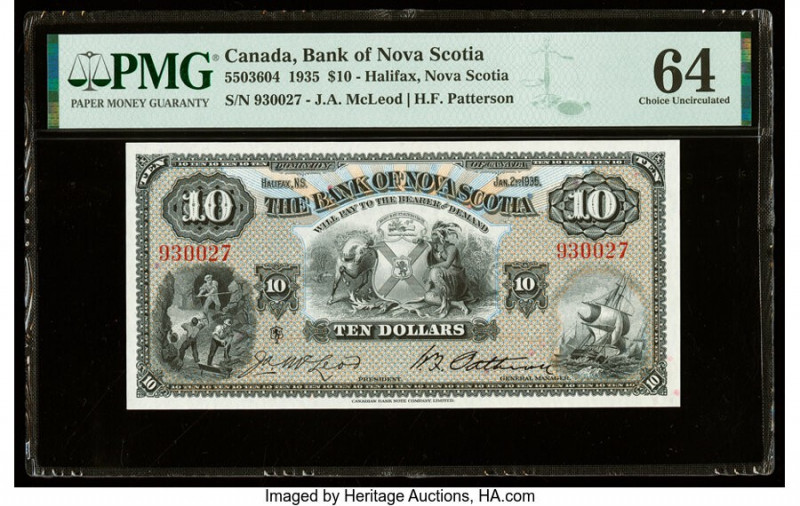 Canada Halifax, NS- Bank of Nova Scotia $10 2.1.1935 Ch.# 550-36-04 PMG Choice U...
