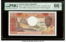 Central African Republic Banque des Etats de l'Afrique Centrale 500 Francs ND (1974) Pick 1 PMG Gem Uncirculated 66 EPQ. 

HID09801242017

© 2022 Heri...