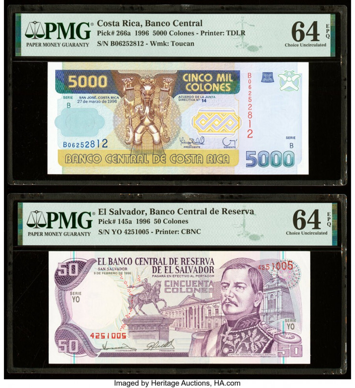 Costa Rica Banco Central de Costa Rica 5000 Colones 27.3.1996 Pick 266a PMG Choi...