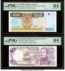 Costa Rica Banco Central de Costa Rica 5000 Colones 27.3.1996 Pick 266a PMG Choice Uncirculated 64 EPQ; El Salvador Banco Central de Reserva de El Sal...