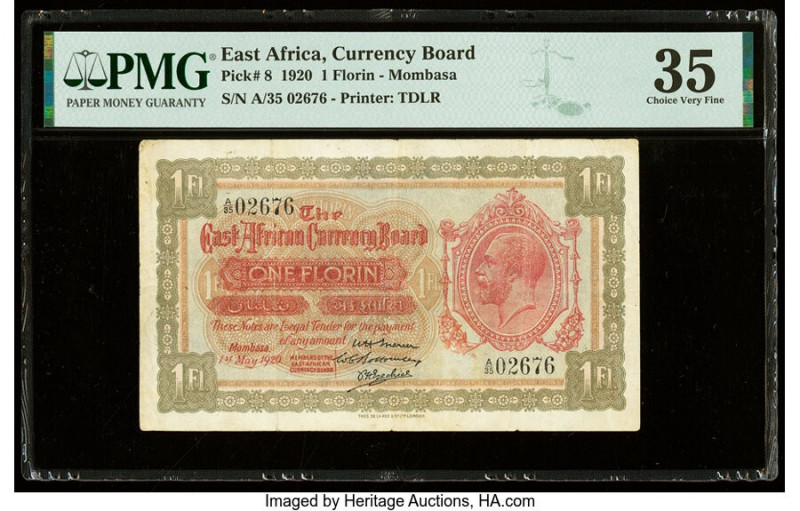 East Africa East African Currency Board 1 Florin 1.5.1920 Pick 8 PMG Choice Very...