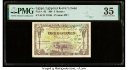 Egypt Egyptian Government 5 Piastres 1.6.1918 Pick 162 PMG Choice Very Fine 35. Minor discoloration present on this example.

HID09801242017

© 2022 H...