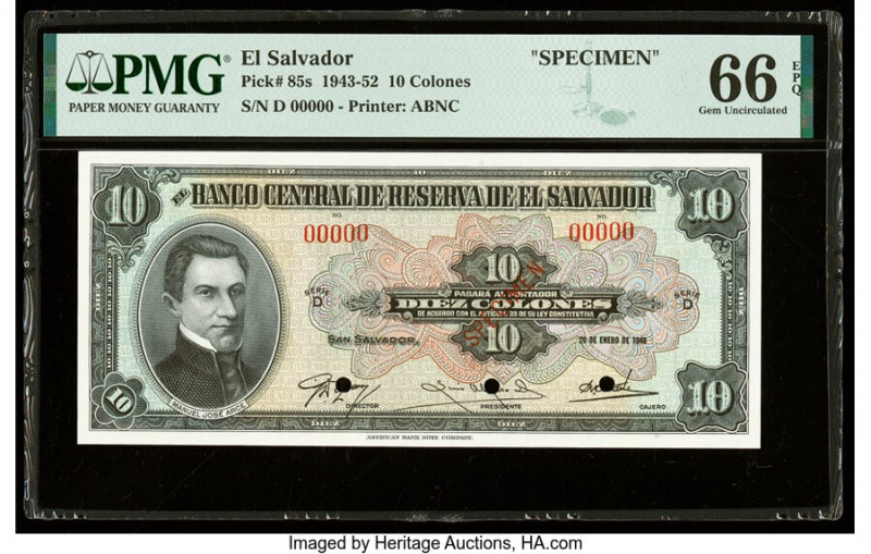 El Salvador Banco Central de Reserva de El Salvador 10 Colones 20.1.1948 Pick 85...