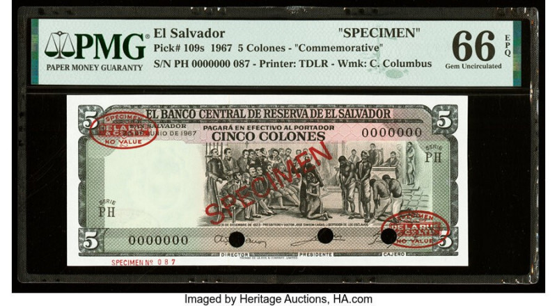 El Salvador Banco Central de Reserva de El Salvador 5 Colones 20.6.1967 Pick 109...