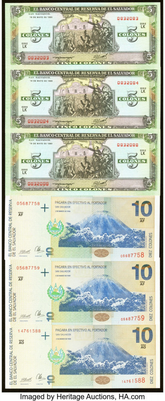 El Salvador Banco Central de Reserva de El Salvador Group Lot of 11 Examples Cri...