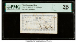 Fiji Vakacavacava Fractional Tax Note 12 1/2 Cents 1.9.1873 Pick 7b PMG Very Fine 25. Pen cancelled.

HID09801242017

© 2022 Heritage Auctions | All R...