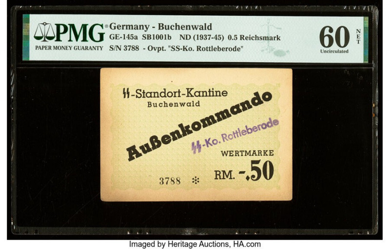 Germany Buchenwald 0.5 Reichsmark ND (19-45) GE-145a PMG Uncirculated 60 Net. To...