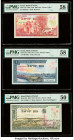 Israel Bank of Israel 500 Pruta; 1 Lira; 10 Lirot 1955 / 5715 Pick 24a; 25a; 27b Three Examples PMG Choice About Unc 58 EPQ; Choice About Unc 58; Abou...