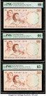 Israel Bank of Israel 50 Lirot 1960 / 5720 Pick 33a; 33b; 33d Three Examples PMG Gem Uncirculated 66 EPQ (2); Gem Uncirculated 65 EPQ. 

HID0980124201...