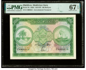 Maldives Maldivian State Government 100 Rufiyaa 1960 / AH1379 Pick 7b PMG Superb Gem Unc 67 EPQ. 

HID09801242017

© 2022 Heritage Auctions | All Righ...