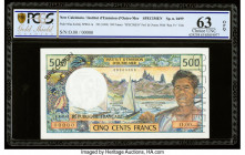 New Caledonia Institut d'Emission d'Outre-Mer, Noumea 500 Francs ND (1969-92) Pick 60as Specimen PCGS Gold Shield Choice Unc 63 OPQ. A Black Specimen ...