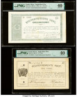 South Africa Government Noot 1 Pound 28.5.1900; 1.5.1902 Pick 54a; 66 Two Examples PMG Extremely Fine 40 (2). Large holes and pinholes are noted on Pi...