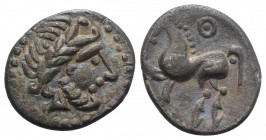 Celtic, Eastern Europe, imitating Philip II of Macedon. AR Drachm (15mm, 2.25g, 6h). Kugelwange type. Struck by the Skordoski in Syrmia. Phase B. Laur...