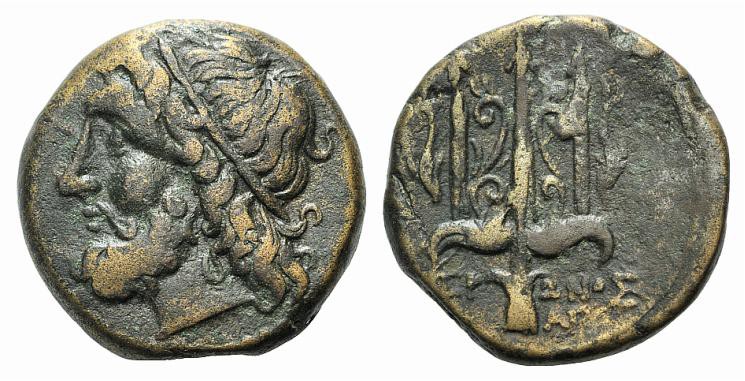 Sicily, Syracuse. Hieron II (274-216 BC). Æ (19mm, 6.23g, 11h), c. 263-218 BC. H...