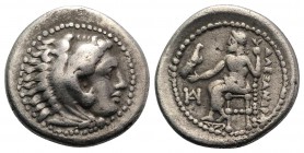 Kings of Macedon, Alexander III ‘the Great’ (336-323 BC). AR Drachm (17mm, 4.01g, 12h). Miletos, c. 325-3 BC. Head of Herakles r. wearing lion's skin....