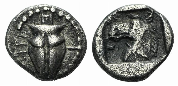 Thessaly, Krannon, c. 462/1-460 BC. AR Hemiobol (6.5mm, 0.44g, 12h). Hoof of ste...