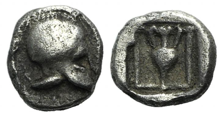 Asia Minor, Uncertain (perhaps Neandria in Troas?), c. 450 BC. AR Hemiobol (5mm,...