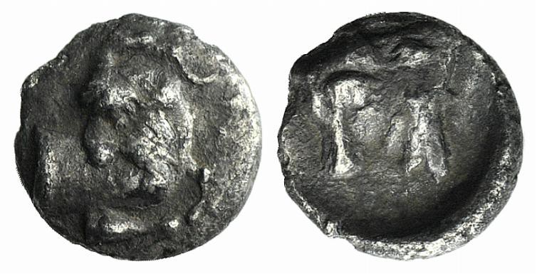 Asia Minor, Uncertain (Kelenderis?), c. 4th-3rd century BC. AR Hemiobol (7mm, 0....