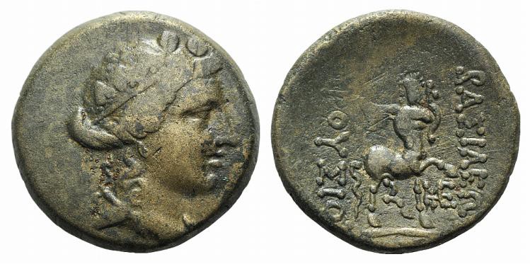 Kings of Bithynia, Prusias II (182-149 BC). Æ (21mm, 5.73g, 12h). Wreathed head ...