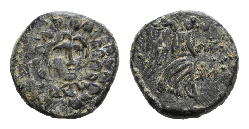 Paphlagonia, Sinope, c. 85-65 BC. Æ (20mm, 7.21g, 12h). Aegis. R/ Nike advancing...