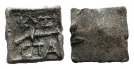 Mysia, Kyzikos, c. 1st century BC–2nd century AD. PB Stater Weight (31x30mm, 24.23g). KYZI CTA above and below torch. R/ Blank. Rochesnard p. 68-9. VF...