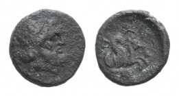 Mysia, Lampsakos, c. 4th century BC. Æ (14mm, 3.06g, 11h). Laureate head of Zeus r. R/ Forepart of pegasos r. Cf. SNG Copenhagen 215. Fine - Good Fine...