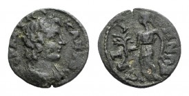 Lydia, Saitta. Pseudo-autonomous issue, c. 2nd-3rd century AD. Æ (22mm, 5.52g, 6h). Bare-headed and draped bust of Senate r. R/ Athena standing l., ho...