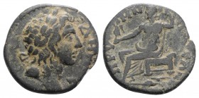 Phrygia, Prymnessus, mid–late 2nd century AD. Æ (19mm, 4.32g, 6h). Laureate head of Demos r. R/ Zeus seated l., holding eagle and sceptre. RPC IV onli...