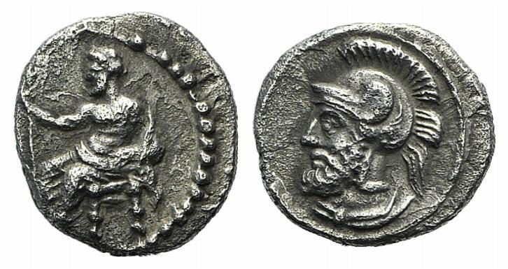 Cilicia, Tarsos. Pharnabazos (380-374/3 BC). AR Obol (9mm, 0.73g, 3h). Baaltars ...