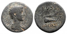Cappadocia, Eusebeia-Mazaka, 1st century BC(?). Æ (16mm, 4.15g, 9h). Bare-headed and draped bust of Hermes r.; kerykeion over shoulder. R/ EVΣEBEIAΣ, ...