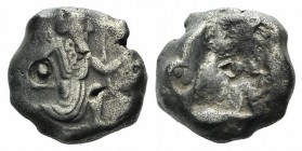 Achaemenid Empire, time of Xerxes II to Artaxerxes II, c. 420-375 BC. AR Siglos (14mm, 5.38g). Persian king or hero in kneeling-running stance r., hol...