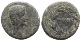 Augustus (27 BC-AD 14). Seleucis and Pieria, Antioch. Æ (25mm, 10.98g, 12h), c. 27-5 BC. Bare head r. R/ AVGVSTVS within wreath. McAlee 190; RPC I 410...