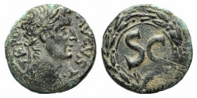 Augustus (27 BC-AD 14). Seleucis and Pieria, Antioch. Æ (21mm, 6.28g, 12h). Laureate head r. R/ SC within wreath. McAlee 209c; RPC I 4248; SNG Copenha...