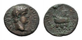 Nero (54-68). Lydia, Magnesia ad Sipylum. Æ (20mm, 5.78g, 1h). Laureate head r. R/ Turreted head of Roma l. RPC I 2460; SNG von Aulock 3002. Brown pat...