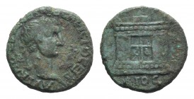 Trajan (98-117). Bithynia, Uncertain. Æ (20mm, 5.94g, 7h). Laureate head r. R/ Altar; ΔIOC below. RPC III 1154. Green patina, Good Fine - near VF