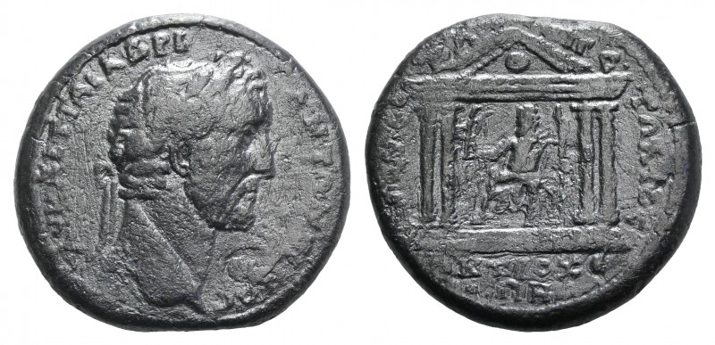 Antoninus Pius (138-161). Caria, Antioch ad Maeandrum. Æ (33mm, 27.73g, 6h). Lau...
