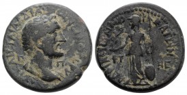 Antoninus Pius (138-161). Cilicia, Mopsus. Æ (24mm, 11.45g, 12h). Bare head r., with slight drapery. R/ Athena standing l., holding nike and resting o...