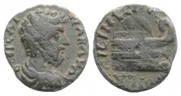 Marcus Aurelius (161-180). Thrace, Coela. Æ (15mm, 1.89g, 12h). Bare-headed, draped and cuirassed bust r. R/ Prow r.; above, star and corn-ear. RPC IV...