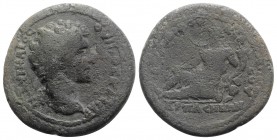 Marcus Aurelius (Caesar, 139-161). Caria, Harpasa. Æ (25mm, 7.06g, 12h). Candidus Celsus, magistrate. Bare head r. R/ River-god Harpasos reclining l.,...