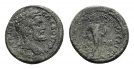 Septimius Severus (193-211). Lydia, Saitta. Æ (25.5mm, 10.60g, 6h). Laureate head r. R/ Apollo standing r., holding lyre and plectrum. SNG von Aulock ...
