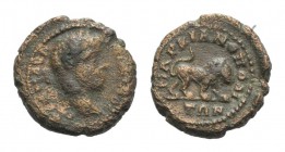 Elagabalus (218-222). Moesia Inferior, Marcianopolis. Æ (16mm, 3.63g, 6h). Laureate head r. R/ Lion standing r. Varbanov 1412. Good Fine