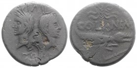 Augustus and Agrippa (27 BC-14 AD). Æ As (26mm, 12.41g, 12h). Gaul, Nemausus, c. 9-3 BC. Heads of Agrippa and Augustus back to back, that of Agrippa w...