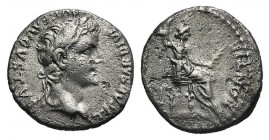 Tiberius (14-37). AR Denarius (17mm, 3.50g, 3h). “Tribute Penny” type, Lugdunum, 36-7. Laureate head r. R/ Livia (as Pax) seated r., holding sceptre a...