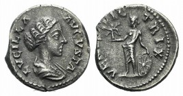 Lucilla (Augusta, 164-182). AR Denarius (18mm, 3.07g, 6h). Rome, 164-166/7. Draped bust r. R/ Venus standing l., holding Victory and shield. RIC III 7...