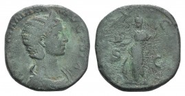 Julia Mamaea (Augusta, 222-235). Æ Sestertius (28mm, 18.46g, 12h). Rome, AD 231 Diademed and draped bust r. R/ Venus standing l., holding helmet and s...