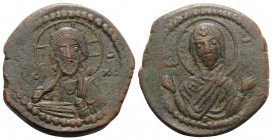 Anonymous, time of Romanus IV (1068-1071). Æ 40 Nummi (27mm, 9.41g, 6h). Constantinople. Facing bust of Christ Pantokrator. R/ Facing bust of the Theo...