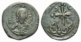 Anonymous, time of Nicephorus III (1078-1081). Æ 40 Nummi (25mm, 5.37g, 6h). Constantinople. Bust of Christ Pantokrator facing, raising hand in benedi...