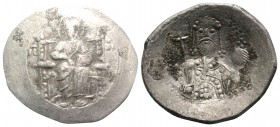 Alexius I (1081-1118). BI Aspron Trachy (26.5mm, 4.20g, 6h). Constantinople mint. Struck 1092/3-1118. Christ Pantokrator enthroned facing. R/ Crowned ...
